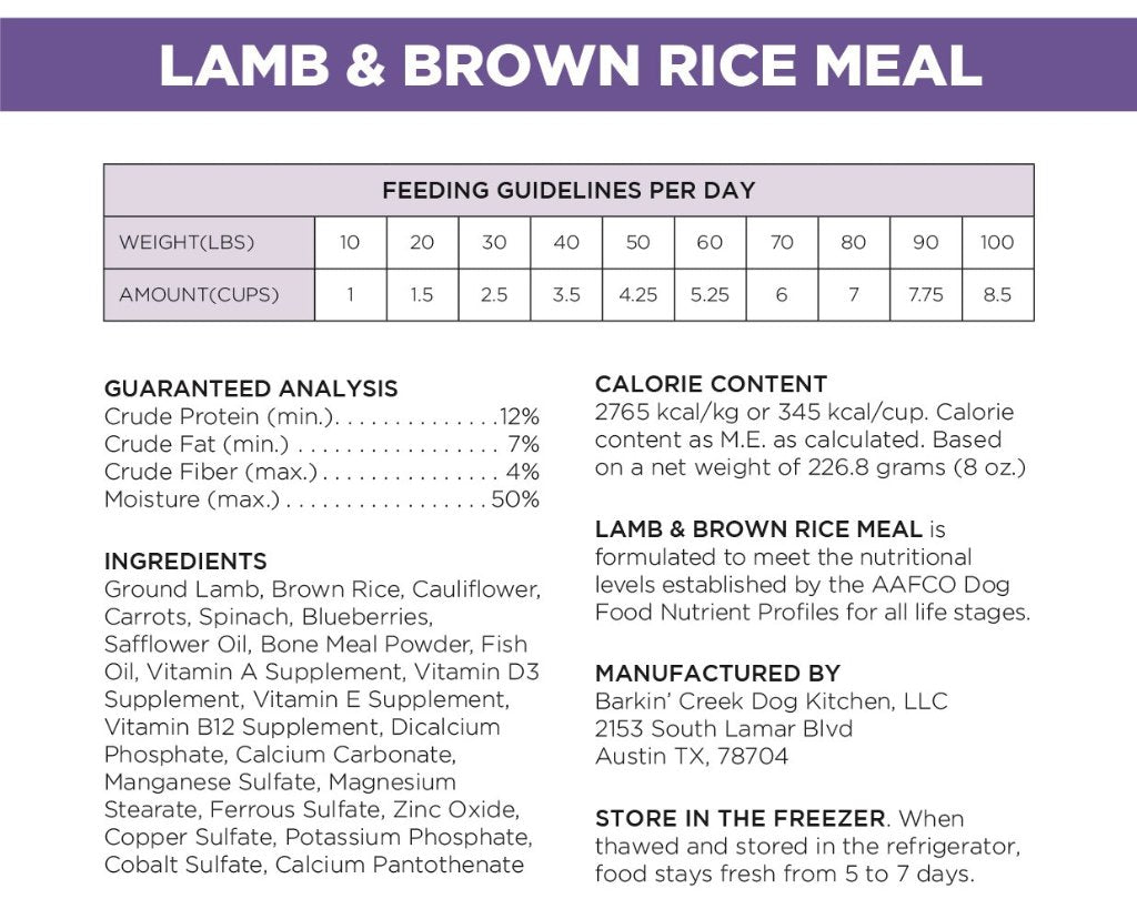 Lamb & Brown Rice Meal